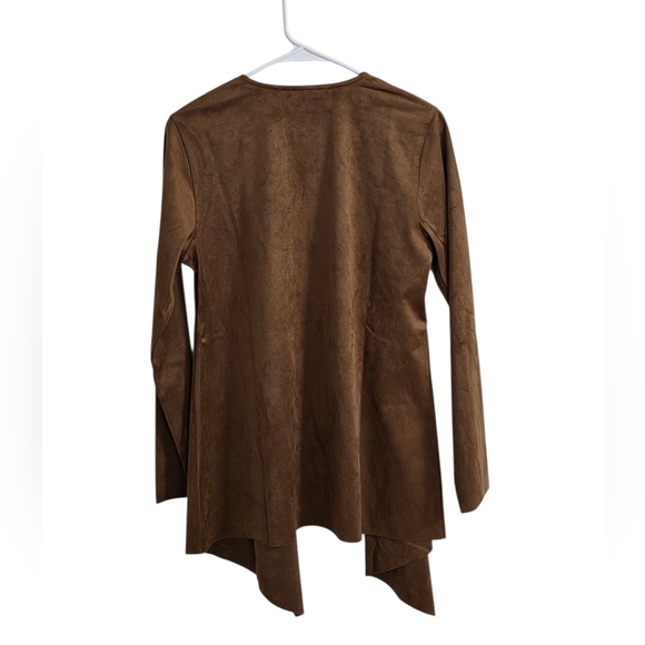 Soft Surroundings Brown Faux Suede Lightweight Jacket Size Small - Picture 3 of 5